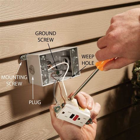 how to install electrical box in metal siding|exterior electrical outlet box.